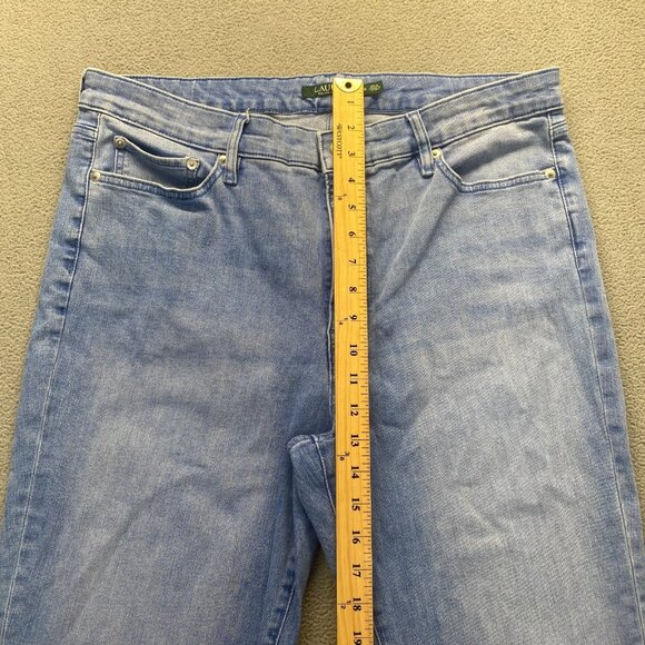 Ralph Lauren Embroidered Blue Straight Crop Jeans Size 16,Stretch,Capri pant - Picture 7 of 12